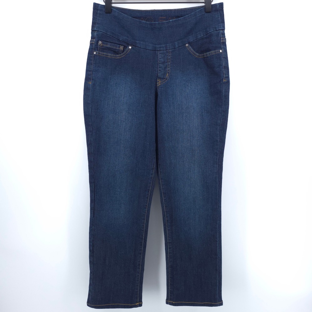 Jag Jeans Womens Straight Leg High Rise Size 6 Blue Denim Pull On Comfort